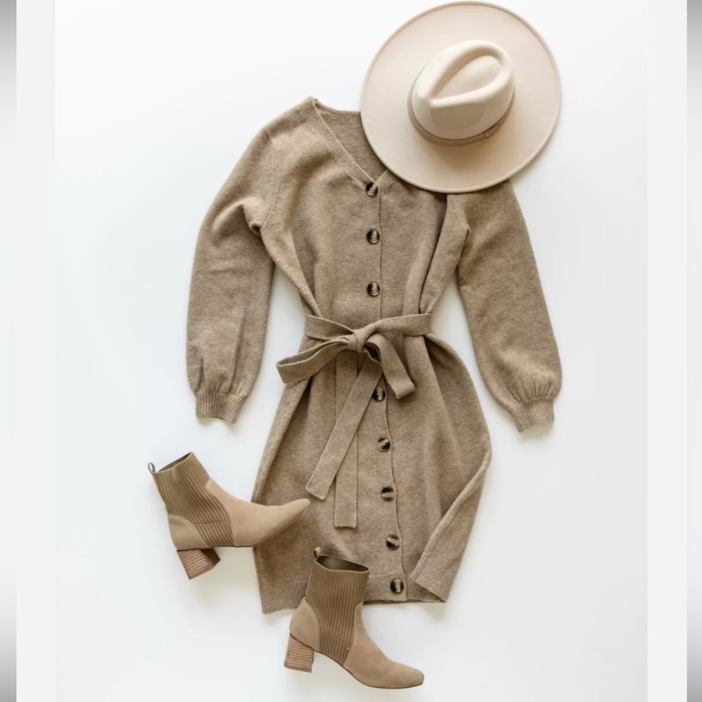 Inherit Clothing Company "Lauren" Wool Button Up Sweater Dress